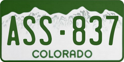 CO license plate ASS837