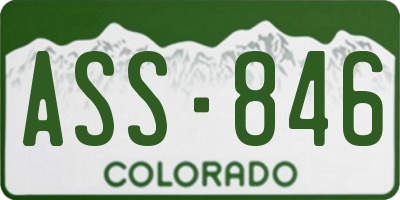 CO license plate ASS846