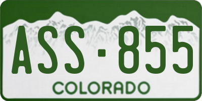 CO license plate ASS855