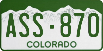 CO license plate ASS870