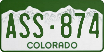 CO license plate ASS874