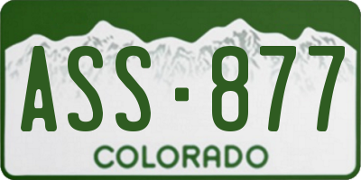 CO license plate ASS877
