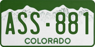 CO license plate ASS881