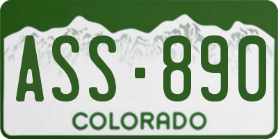 CO license plate ASS890