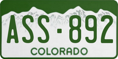 CO license plate ASS892