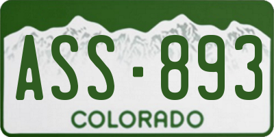 CO license plate ASS893