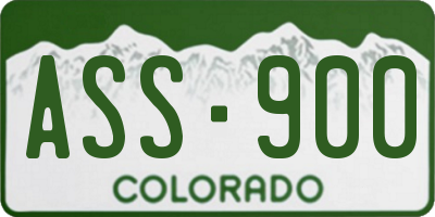 CO license plate ASS900