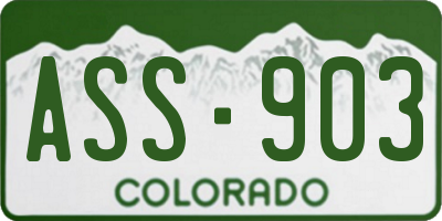 CO license plate ASS903