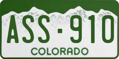 CO license plate ASS910