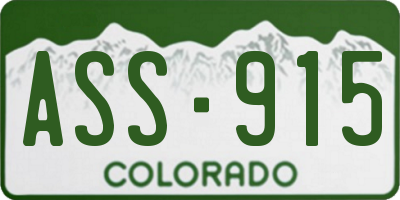 CO license plate ASS915