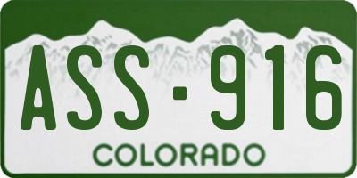 CO license plate ASS916