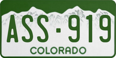 CO license plate ASS919