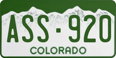 CO license plate ASS920