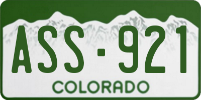 CO license plate ASS921