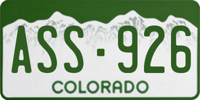 CO license plate ASS926