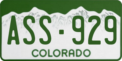 CO license plate ASS929