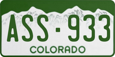 CO license plate ASS933