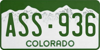 CO license plate ASS936