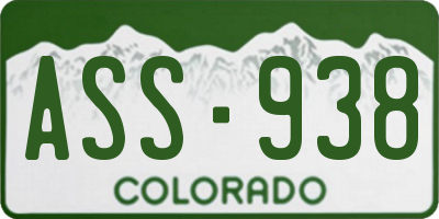 CO license plate ASS938