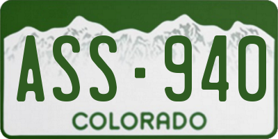 CO license plate ASS940