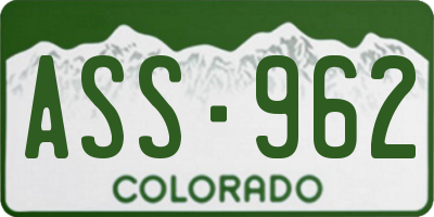 CO license plate ASS962