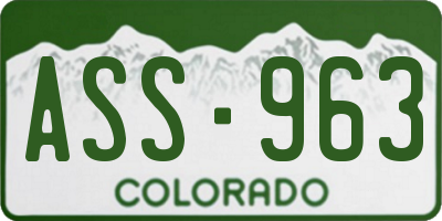 CO license plate ASS963