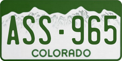 CO license plate ASS965