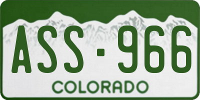 CO license plate ASS966