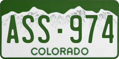 CO license plate ASS974