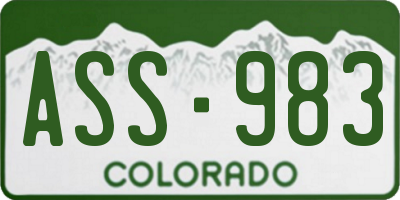 CO license plate ASS983