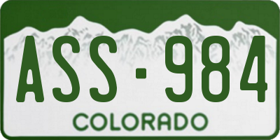 CO license plate ASS984