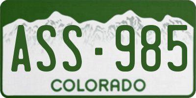 CO license plate ASS985