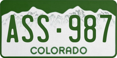 CO license plate ASS987