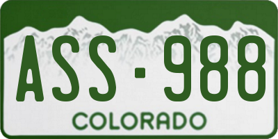 CO license plate ASS988