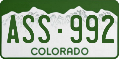 CO license plate ASS992