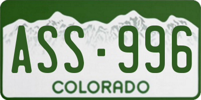 CO license plate ASS996