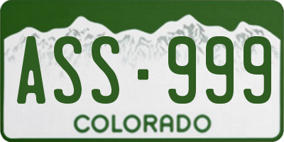 CO license plate ASS999