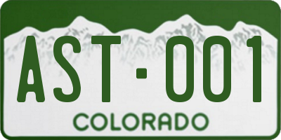 CO license plate AST001