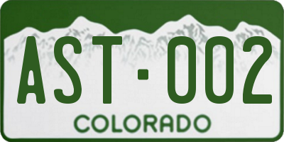 CO license plate AST002