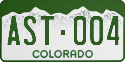 CO license plate AST004