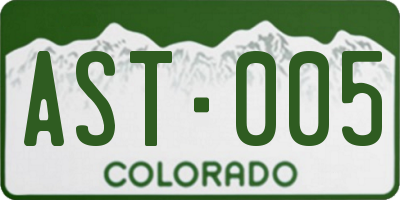CO license plate AST005