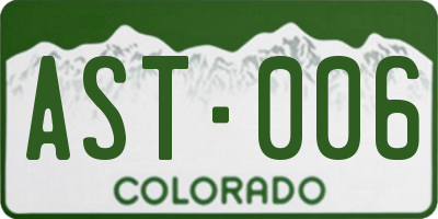 CO license plate AST006