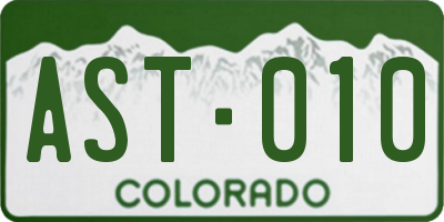 CO license plate AST010