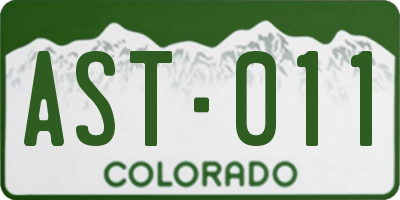 CO license plate AST011