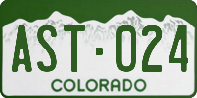 CO license plate AST024