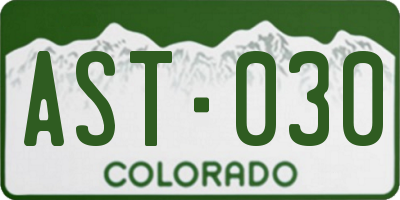 CO license plate AST030