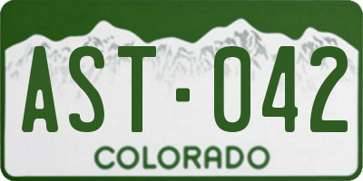 CO license plate AST042