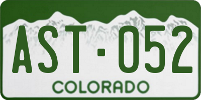 CO license plate AST052