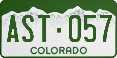 CO license plate AST057