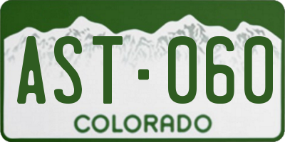 CO license plate AST060